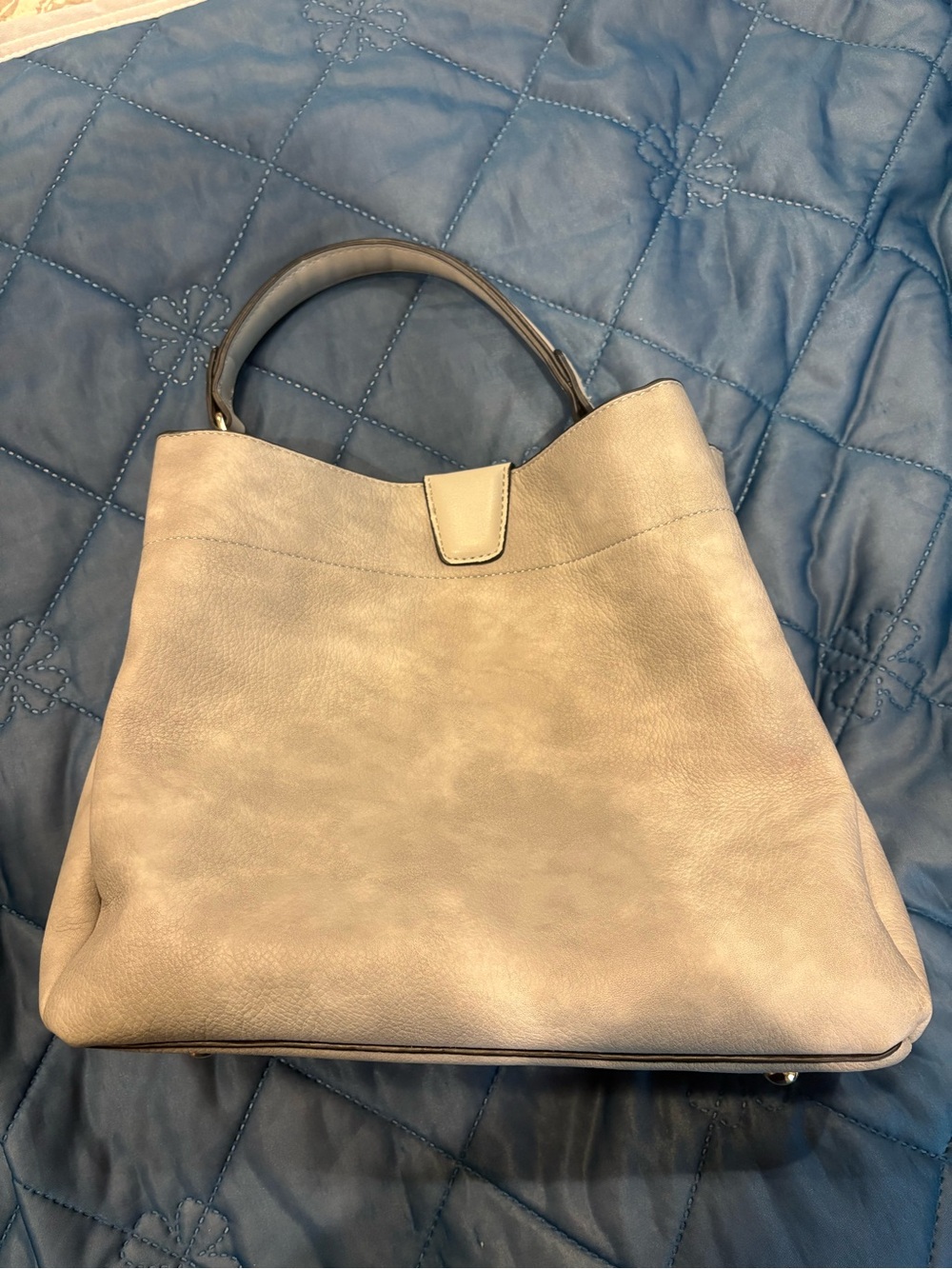 Jen & Co Women's Leather-like Shoulder Tote in Gray
